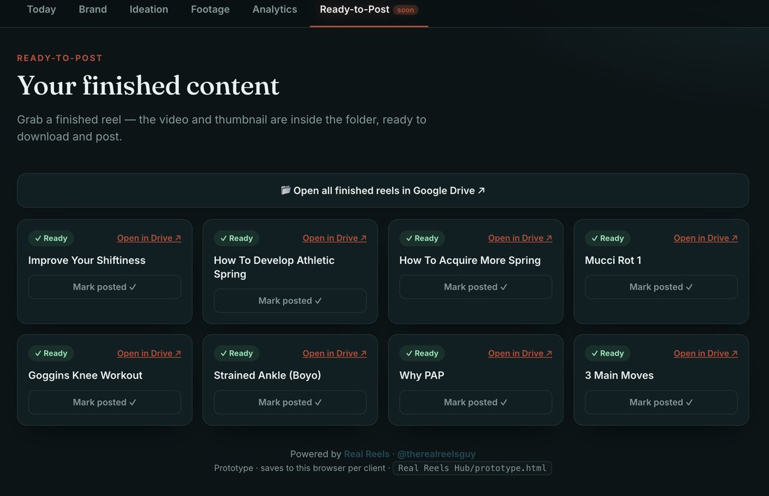 Hub ready to post — finished content